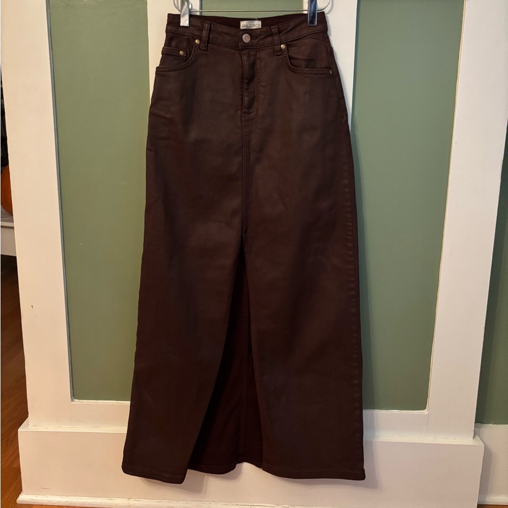 Pilcro Vegan Leather Maxi Skirt